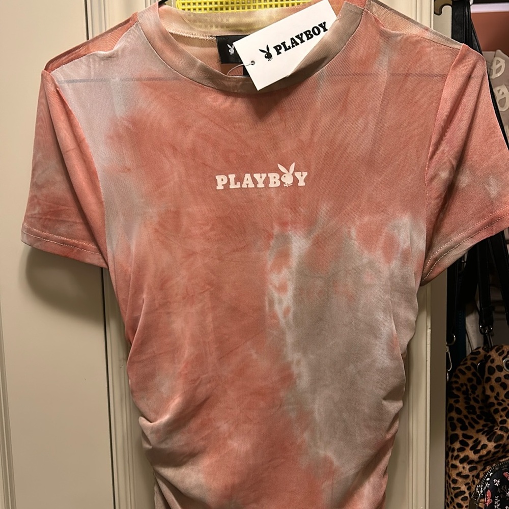 NWT Playboy Sheer Mesh Tie Dye Bodycon Dress